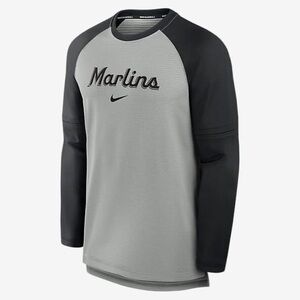 NIKE MLB - Miami Marlins Game Time Raglan Therma Long Sleeve Waffle Fleece - L
